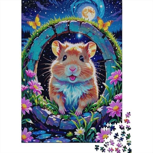 Puzzle 1000 Teile Hamster am Höhleneingang, Für Kinder Klassische Holzpuzzles Erziehung Als Geschenk 1000pcs (75x50cm) von EMYXPAQM