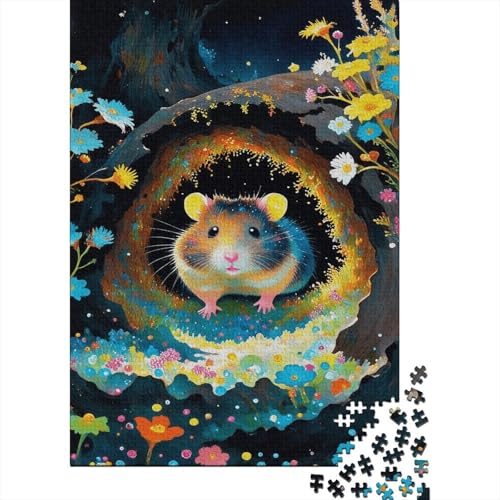 Puzzle 1000 Teile Hamster in Tree Hole, Für Kinder - Holzpuzzle Lernspiel Für Kinder 1000pcs (75x50cm) von EMYXPAQM