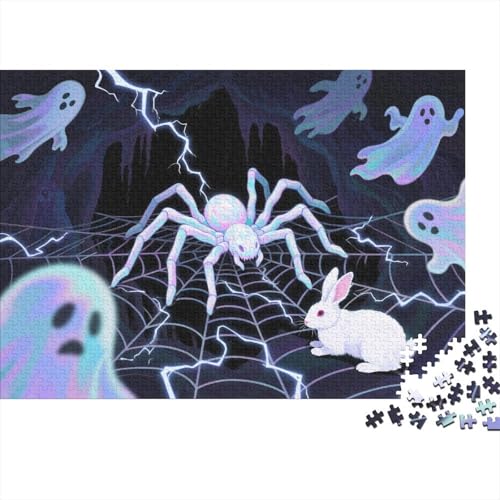 Puzzle 1000 Teile Hase mit Spinne Holzspielzeug, Erwachsene & Kinder, Klassische Puzzles, Impossible Geschicklichkeitsspiel, Wohnkultur, Einzigartiges Geschenk 1000pcs (75x50cm) von EMYXPAQM