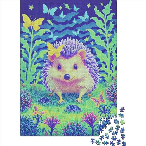 Puzzle 1000 Teile Igel auf dem Gras, Für Kinder Klassische Holzpuzzles Erziehung Als Geschenk 1000pcs (75x50cm) von EMYXPAQM
