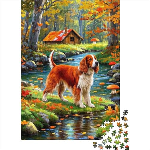Puzzle 1000 Teile Irischer Setter unter Herbstbäumen, Für Kinder Classic Idoor-Puzzle-Kreativspiel Holzpuzzles Unique Gift 1000pcs (75x50cm) von EMYXPAQM
