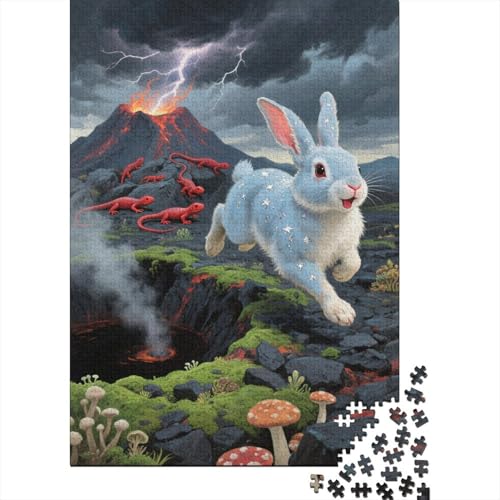 Puzzle 1000 Teile Kaninchenvulkan Holzspielzeug Für Erwachsene & Kinder, Klassische Puzzles, Herausforderung, Wohnkultur, Geschenk 1000pcs (75x50cm) von EMYXPAQM