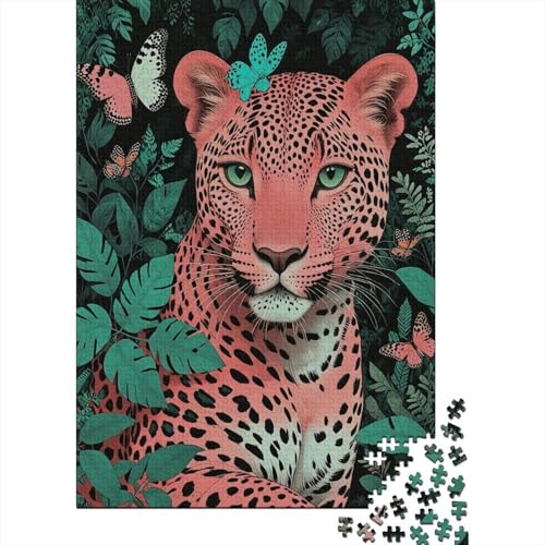 Puzzle 1000 Teile Leopard im Gras, Für Kinder Klassische Holzspielzeug Herausforderndes Puzzle Als Geschenk 1000pcs (75x50cm) von EMYXPAQM