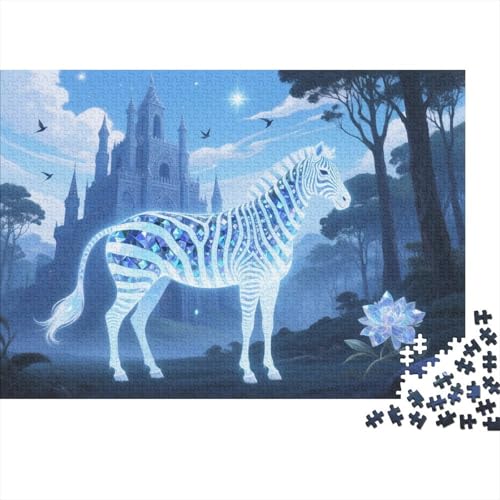 Puzzle 1000 Teile Leuchtendes mehrfarbiges Zebra Holzspielzeug, Erwachsene & Kinder, Klassische Puzzles, Impossible Geschicklichkeitsspiel, Wohnkultur, Geschenkideen 1000pcs (75x50cm) von EMYXPAQM