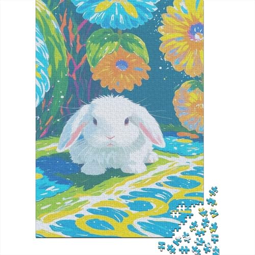 Puzzle 1000 Teile Lop Eared Rabbit in The Garden, Für Kinder - Holz-Lernspiel Als Geschenk 1000pcs (75x50cm) von EMYXPAQM