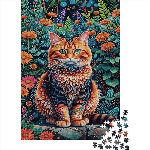 Puzzle 1000 Teile Maine Coon Cat in The Grass Field, Für Kinder - Holz-Lernspiel Als Geschenk 1000pcs (75x50cm) von EMYXPAQM