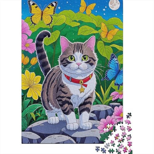 Puzzle 1000 Teile Manx-Katze frische Blumen und grüne Blätter Holzspielzeug Für Erwachsene & Kinder, Klassische Puzzles, Schwer, Home Dekoration, Geschenkideen 1000pcs (75x50cm) von EMYXPAQM