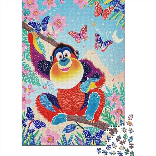 Puzzle 1000 Teile Niedlicher Orang-Utan auf dem AST Holzspielzeug Für Erwachsene & Kinder, Klassische Puzzles, Lernspiel, Wohnkultur, Einzigartiges Geschenk 1000pcs (75x50cm) von EMYXPAQM