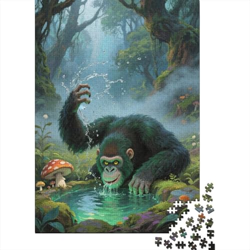 Puzzle 1000 Teile Orang-Utan trinkt Wasser Holzspielzeug Für Erwachsene & Kinder, Klassische Puzzles, Lernspiel, Home Dekoration, Geschenkideen 1000pcs (75x50cm) von EMYXPAQM