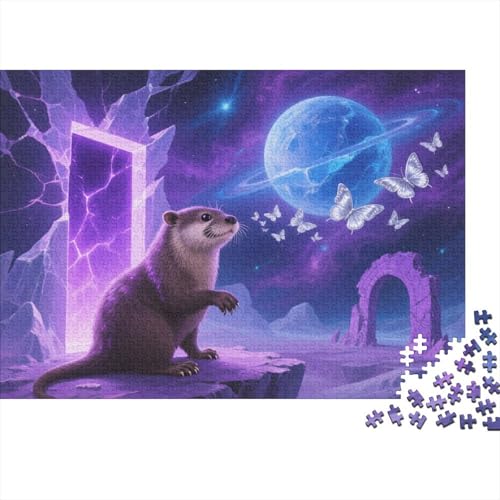 Puzzle 1000 Teile Otter am Portal Holzspielzeug, Erwachsene & Kinder, Klassische Puzzles, Impossible Geschicklichkeitsspiel, Wohnkultur, Geschenk 1000pcs (75x50cm) von EMYXPAQM
