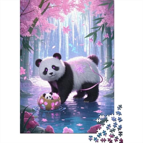 Puzzle 1000 Teile Panda unter Blütenbaum, Für Kinder Classic Erziehung Von Kindern Holzpuzzles Unique Gift 1000pcs (75x50cm) von EMYXPAQM