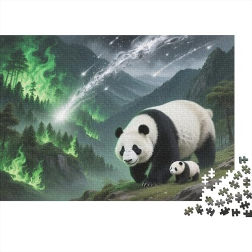 Puzzle 1000 Teile Pandamutter und Junges mit grünem Feuer Holzspielzeug, Erwachsene & Kinder Ab 14 Jahren, Klassische Puzzles, Legespiel, Wohnkultur, Einzigartiges Geschenk 1000pcs (75x50cm) von EMYXPAQM