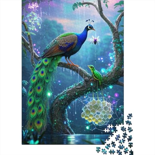 Puzzle 1000 Teile Pfau auf AST, Für Kinder Classic Erziehung Von Kindern Holzspielzeug Unique Gift 1000pcs (75x50cm) von EMYXPAQM