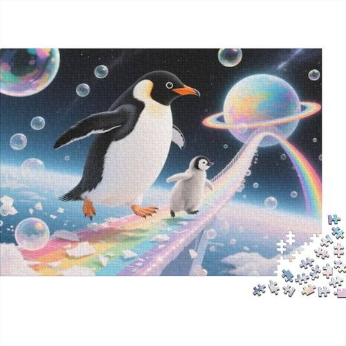Puzzle 1000 Teile Pinguin auf Einer Regenbogenbrücke Holzspielzeug, Erwachsene & Kinder, Klassische Puzzles, Impossible Geschicklichkeitsspiel, Home Dekoration, Geschenk 1000pcs (75x50cm) von EMYXPAQM