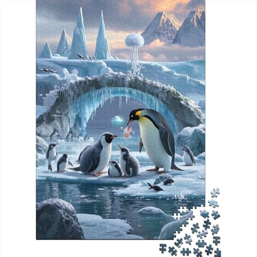 Puzzle 1000 Teile Pinguine auf Gletscher, Für Kinder Classic Erziehung Von Kindern Holzpuzzles Als Geschenk 1000pcs (75x50cm) von EMYXPAQM