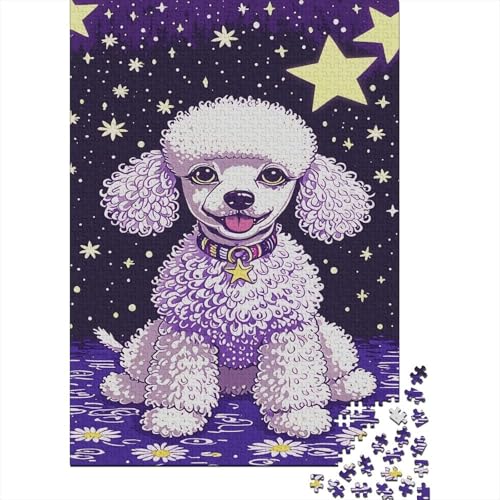 Puzzle 1000 Teile Poodle in A Blue Atmosphere, Für Kinder - Holz-Lernspiel Als Geschenk 1000pcs (75x50cm) von EMYXPAQM