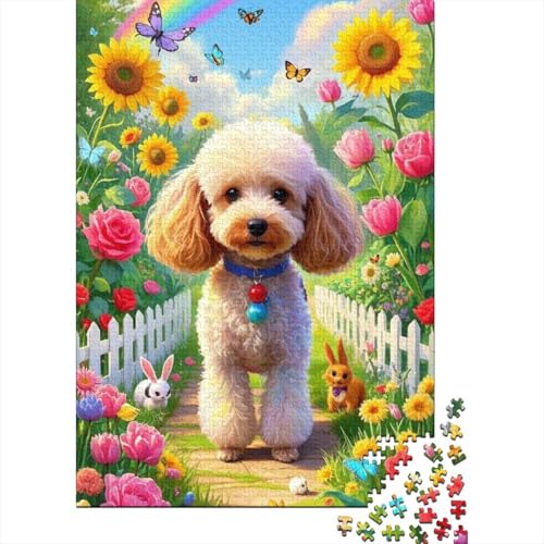 Puzzle 1000 Teile Pudel im Garten, Für Kinder Classic Erziehung Von Kindern Holzpuzzles Als Geschenk 1000pcs (75x50cm) von EMYXPAQM