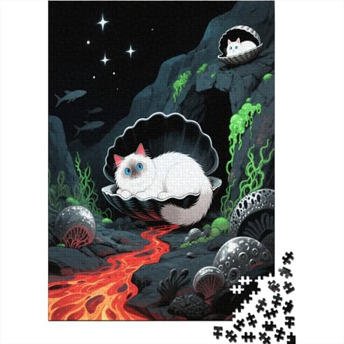 Puzzle 1000 Teile Ragdoll in schwarzer Schale, Für Kinder Klassische Holzspielzeug Herausforderndes Puzzle Als Geschenk 1000pcs (75x50cm) von EMYXPAQM