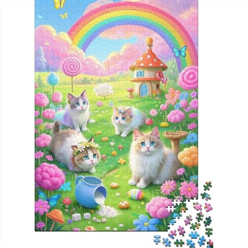 Puzzle 1000 Teile Regenbogengrasland Ragdoll, Für Kinder Classic Erziehung Von Kindern Holzspielzeug Unique Gift 1000pcs (75x50cm) von EMYXPAQM