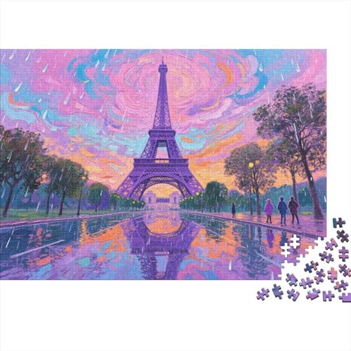 Puzzle 1000 Teile Regnerischer Tag am Eiffelturm Holzspielzeug, Erwachsene & Kinder Ab 14 Jahren, Klassische Puzzles, Legespiel, Wohnkultur, Einzigartiges Geschenk 1000pcs (75x50cm) von EMYXPAQM
