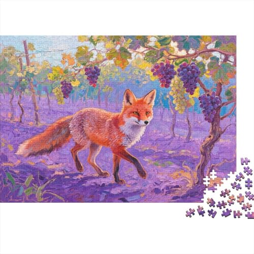 Puzzle 1000 Teile Rotfuchs im Weinberg Holzspielzeug, Erwachsene & Kinder Ab 14 Jahren, Klassische Puzzles, Legespiel, Wohnkultur, Einzigartiges Geschenk 1000pcs (75x50cm) von EMYXPAQM