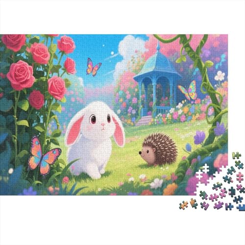 Puzzle 1000 Teile Schlappohrkaninchen erkundet schöne Gärten, Für Kinder - Lernspiel Als Familien-Geschenk 1000pcs (75x50cm) von EMYXPAQM