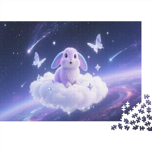 Puzzle 1000 Teile Schlappohrkaninchen in den Wolken des Universums, Für Kinder - Pädagogisches Lernspiel Aus Holz 1000pcs (75x50cm) von EMYXPAQM