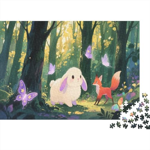 Puzzle 1000 Teile Schlappohrkaninchen schlendert im Wald, Für Kinder - Lernspiel Als Familien-Geschenk 1000pcs (75x50cm) von EMYXPAQM