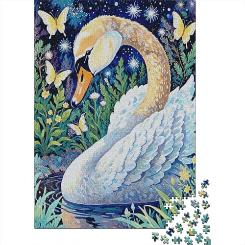 Puzzle 1000 Teile Schwan ist im kleinen Teich Holzspielzeug Für Erwachsene & Kinder, Klassische Puzzles, Schwer, Home Dekoration, Geschenkideen 1000pcs (75x50cm) von EMYXPAQM