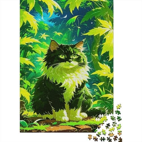 Puzzle 1000 Teile Siberian Cat Squatting in The Jungle Grass, Für Kinder - Lernspiel Aus Holz & Kreativgeschenk 1000pcs (75x50cm) von EMYXPAQM