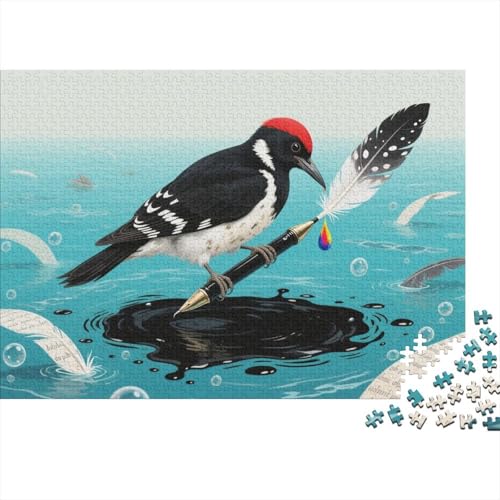 Puzzle 1000 Teile Specht mit Federkiel Holzspielzeug, Erwachsene & Kinder, Klassische Puzzles, Impossible Geschicklichkeitsspiel, Home Dekoration, Geschenkideen 1000pcs (75x50cm) von EMYXPAQM