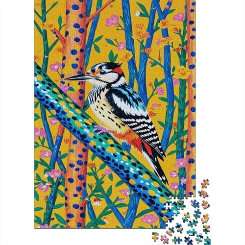 Puzzle 1000 Teile The Big Spotted Woodpecker Stands on A Branch, Für Kinder - Holz-Lernspiel Als Geschenk 1000pcs (75x50cm) von EMYXPAQM