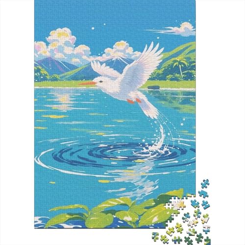 Puzzle 1000 Teile The Bird Skimmed Over The Water Surface, Für Kinder - Premium-Holzpuzzle & Denksportgeschenk 1000pcs (75x50cm) von EMYXPAQM