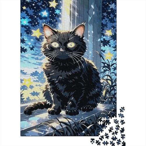 Puzzle 1000 Teile The Black Cat Has Been Sitting on The Windowsill All Along, Für Kinder - Holz-Lernspiel Als Geschenk 1000pcs (75x50cm) von EMYXPAQM