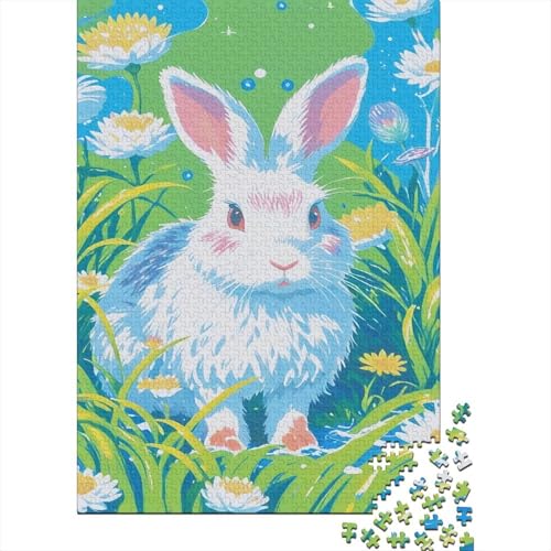 Puzzle 1000 Teile The European Hare Sits in A Flower Field, Für Kinder - Holzpuzzle Lernspiel Für Kinder 1000pcs (75x50cm) von EMYXPAQM