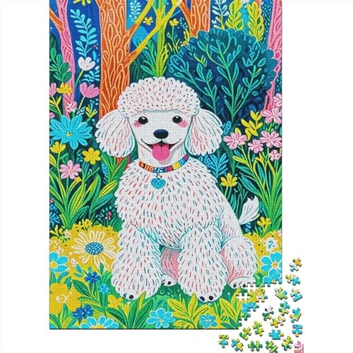 Puzzle 1000 Teile The Poodle Sits on The Jungle Grass, Für Kinder - Holz-Lernspiel Als Geschenk 1000pcs (75x50cm) von EMYXPAQM