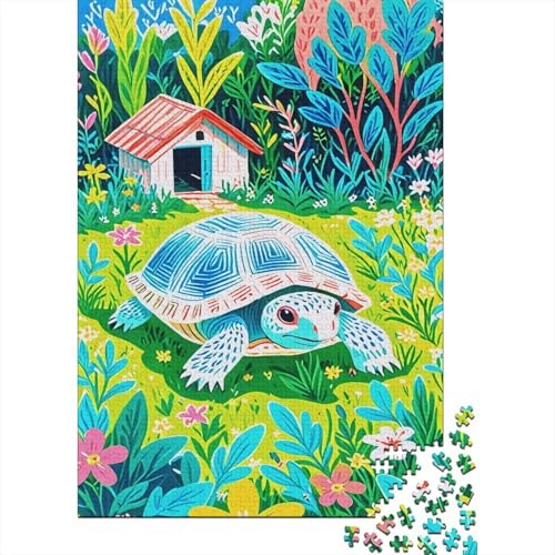 Puzzle 1000 Teile The Turtle is Crawling on The Grass, Für Kinder - Holz-Lernspiel Als Geschenk 1000pcs (75x50cm) von EMYXPAQM