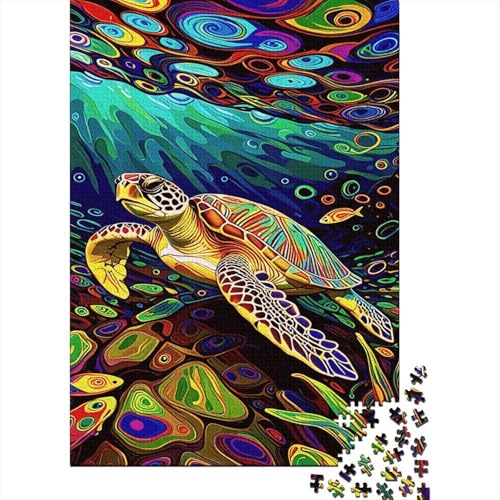 Puzzle 1000 Teile Turtles Parade in The Water, Für Kinder - Holzspielzeug Als Herausforderungsgeschenk 1000pcs (75x50cm) von EMYXPAQM