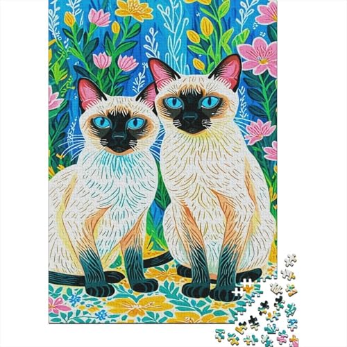 Puzzle 1000 Teile Two Siamese Cats by The Garden, Für Kinder - Strategiespiel-Herausforderung Aus Holz 1000pcs (75x50cm) von EMYXPAQM