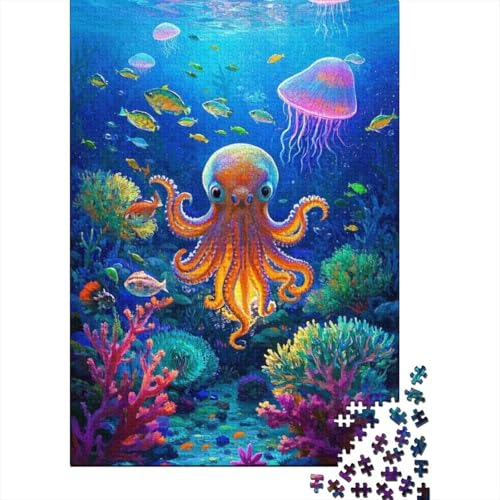 Puzzle 1000 Teile Unterwasserkrake, Für Kinder Classic Idoor-Puzzle-Kreativspiel Holzspielzeug Unique Gift 1000pcs (75x50cm) von EMYXPAQM