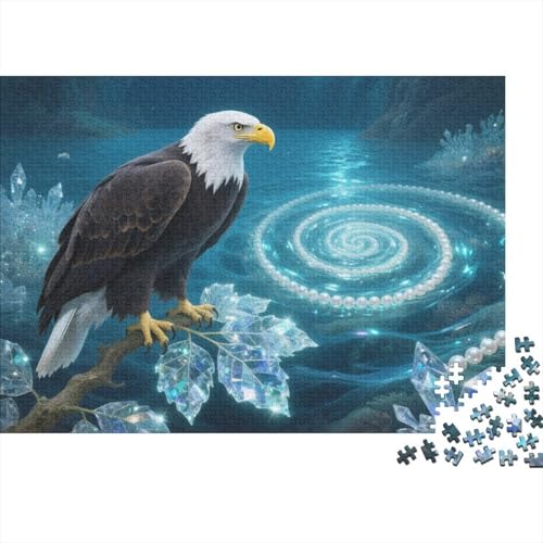 Puzzle 1000 Teile Weißkopfseeadler mit Kristallen und Perlen Holzspielzeug, Erwachsene & Kinder, Klassische Puzzles, Impossible Geschicklichkeitsspiel, Wohnkultur, Geschenkideen 1000pcs (75x50cm) von EMYXPAQM