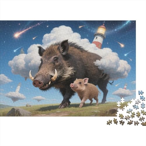 Puzzle 1000 Teile Wildschwein am Leuchtturm auf der Prärie Holzspielzeug, Erwachsene & Kinder, Klassische Puzzles, Impossible Geschicklichkeitsspiel, Home Dekoration, Geschenkideen 1000pcs (75x50cm) Puzzle 1000 Teile Wildschwein am Leuchtturm auf der Prärie Holzspielzeug, Erwachsene & Kinder, Klassische Puzzles, Impossible Geschicklichkeitsspiel, Home Dekoration, Geschenkideen 1000pcs (75x50cm) von EMYXPAQM