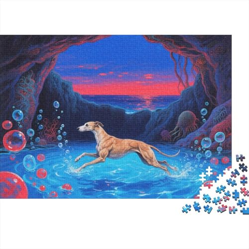 Puzzle 1000 Teile Windhund mit athletischen Muskeln Holzspielzeug, Erwachsene & Kinder, Klassische Puzzles, Impossible Geschicklichkeitsspiel, Moderne Wohnkultur, Geschenkideen 1000pcs (75x50cm) von EMYXPAQM