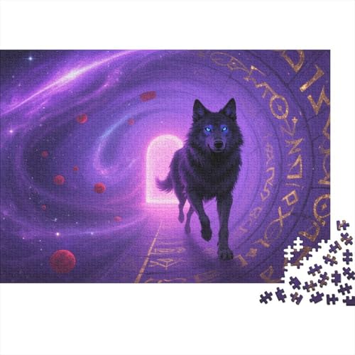 Puzzle 1000 Teile Wolf im Runentunnel Holzspielzeug, Erwachsene & Kinder, Klassische Puzzles, Impossible Geschicklichkeitsspiel, Wohnkultur, Einzigartiges Geschenk 1000pcs (75x50cm) von EMYXPAQM