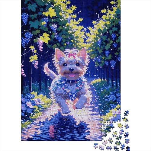 Puzzle 1000 Teile Yorkshire Terrier Excitedly Running, Für Kinder - Pädagogisches Holzspielzeug Geschenkidee 1000pcs (75x50cm) von EMYXPAQM