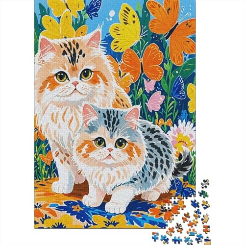Puzzle 1000 Teile Zwei Perserkatzen auf dem Gras Holzspielzeug Für Erwachsene & Kinder, Klassische Puzzles, Lernspiel, Moderne Wohnkultur, Einzigartiges Geschenk 1000pcs (75x50cm) von EMYXPAQM