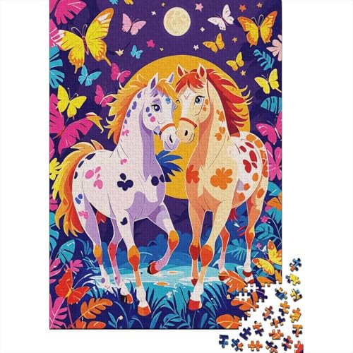 Puzzle 1000 Teile Zwei Pferdeschmetterlinge umgeben Holzspielzeug Für Erwachsene & Kinder, Klassische Puzzles, Lernspiel, Moderne Wohnkultur, Geschenk 1000pcs (75x50cm) von EMYXPAQM