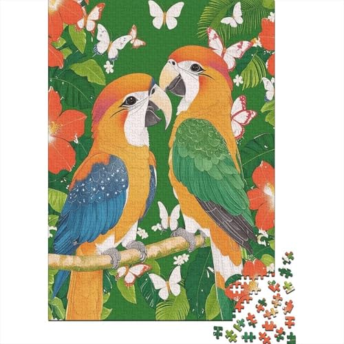 Puzzle 1000 Teile Zweifarbige Papageien Holzspielzeug Für Erwachsene & Kinder, Klassische Puzzles, Lernspiel, Wohnkultur, Einzigartiges Geschenk 1000pcs (75x50cm) von EMYXPAQM