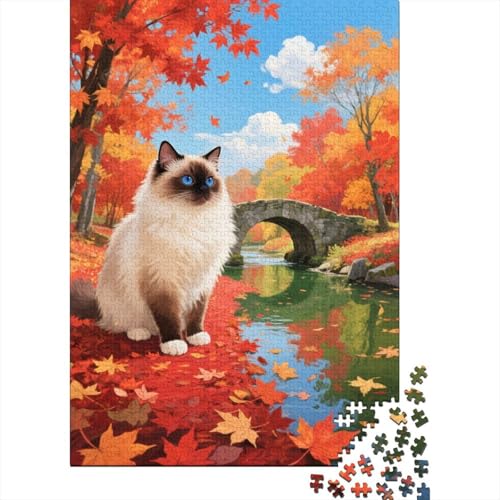 Ragdoll Katze Ahain Puzzle 1000 Teile Holzspielzeug, Jugendliche & Erwachsene, Klassische Puzzles, Lernspiel, Wohnkultur, Geschenk 1000pcs (75x50cm) von EMYXPAQM