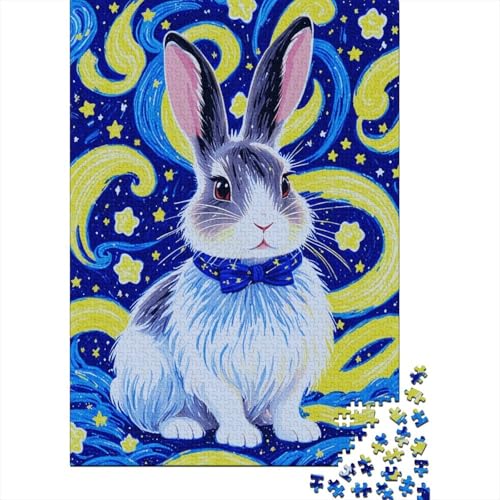 Rex-Kaninchen Fliege Puzzle 1000 Teile Holzspielzeug, Erwachsene & Kinder Ab 14 Jahren, Klassische Puzzles, Legespiel, Wohnkultur, Geschenkideen 1000pcs (75x50cm) von EMYXPAQM